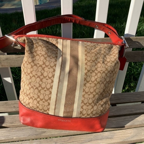 Coach legacy stripe signature bag - Picture 1 of 9